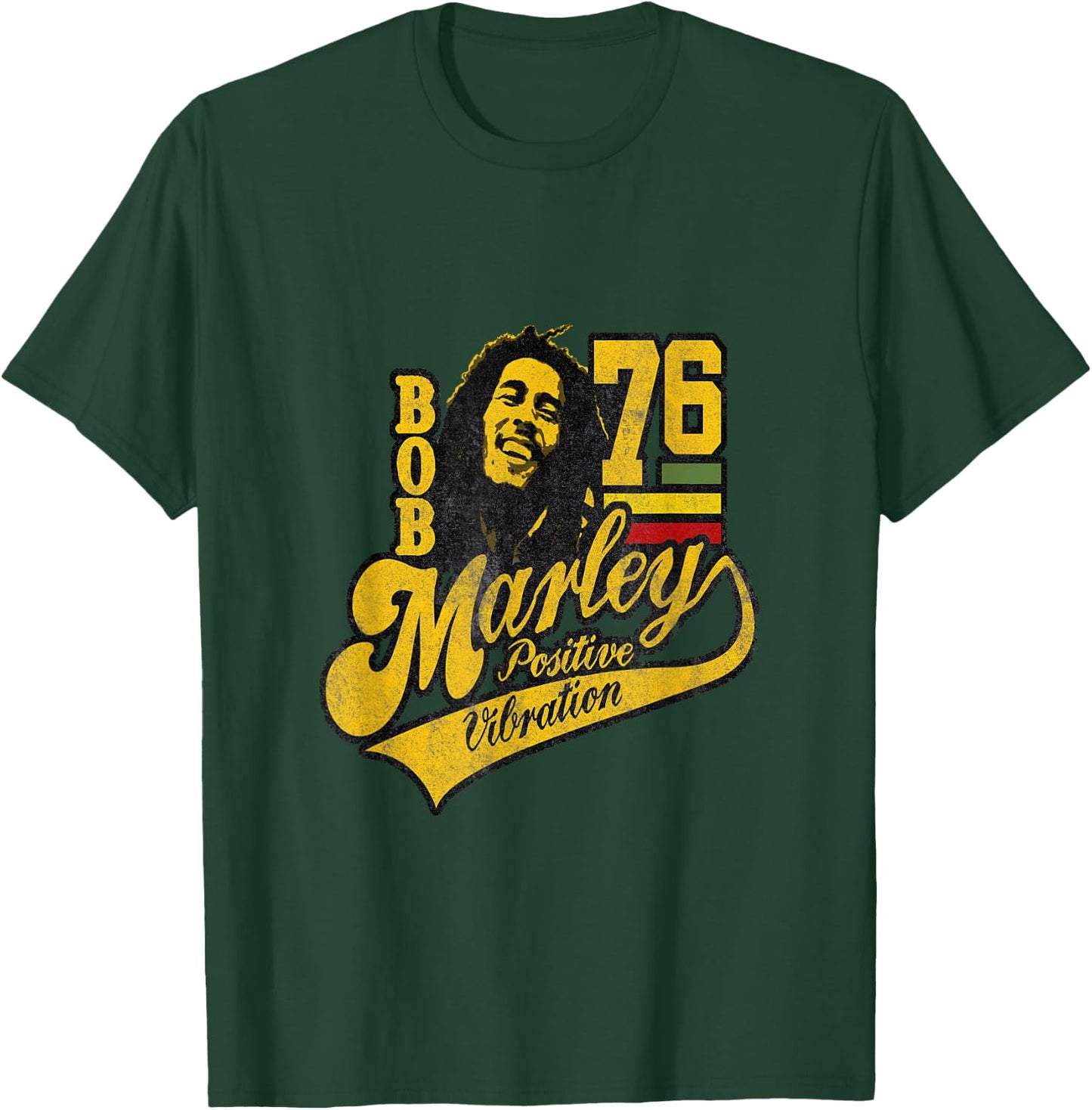 Bob Marley Positive Vibrations Soccer T-Shirt - T-Shirt | Forest