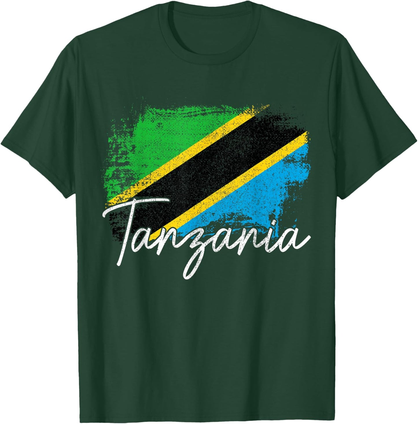Tanzania Vintage Tanzanian Pride Roots Flag T-Shirt - T-Shirt | Forest