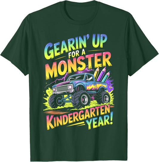 Back to School Kindergarten Monster Truck First Day Boys T-Shirt - T-Shirt | Forest