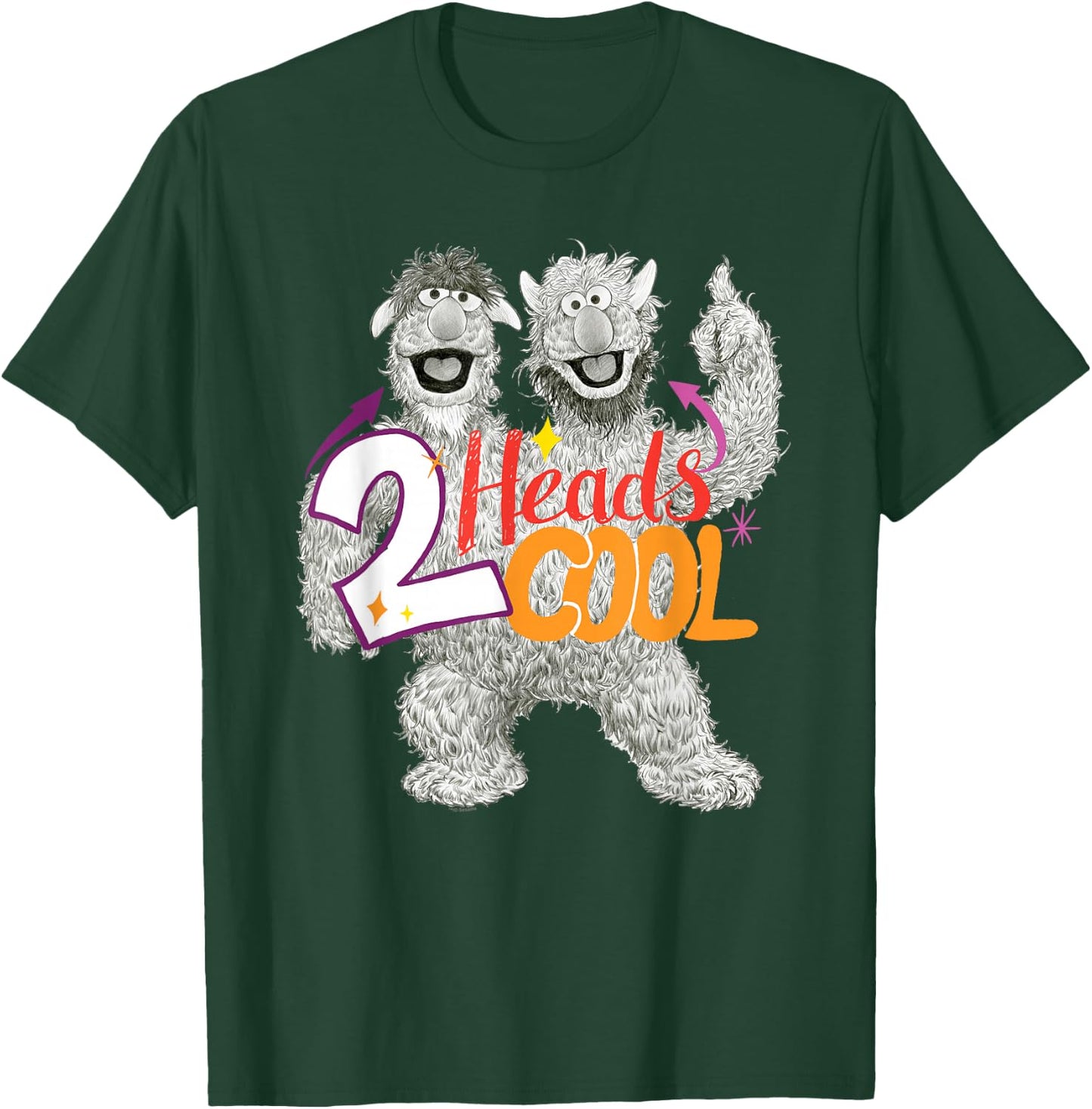 Sesame Street Two-Headed Monster 2 Heads Cool T-Shirt - T-Shirt | Forest