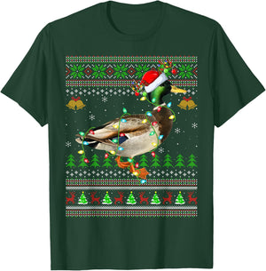 Mallard Bird Lover Xmas Santa Mallard Ugly Christmas T-Shirt - T-Shirt | Forest