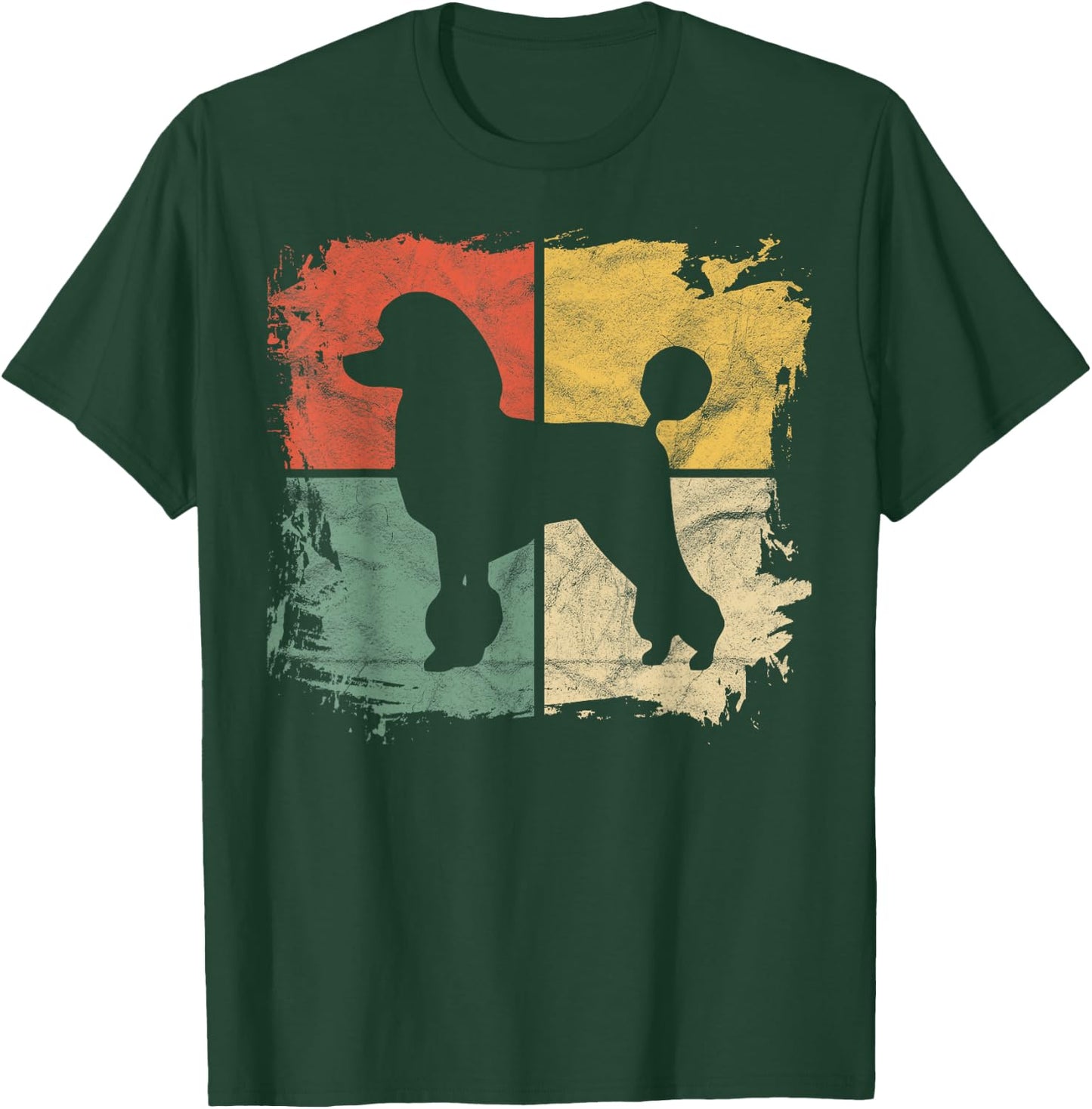 Square Retro Poodle Owner Gift Dog Poodle Dad Mom Women Girls Kids T-Shirt - T-Shirt | Forest