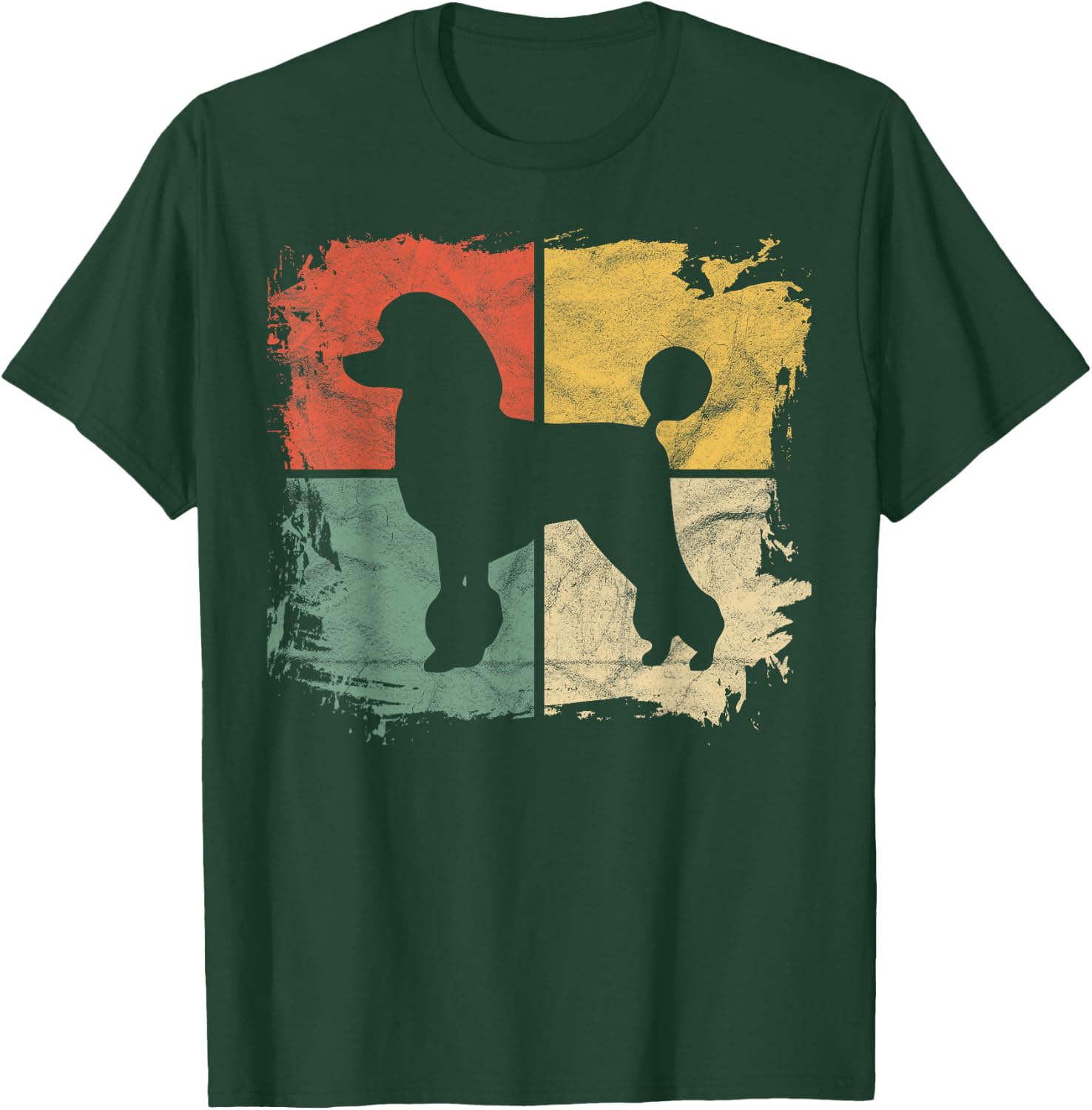 Square Retro Poodle Owner Gift Dog Poodle Dad Mom Women Girls Kids T-Shirt - T-Shirt | Forest