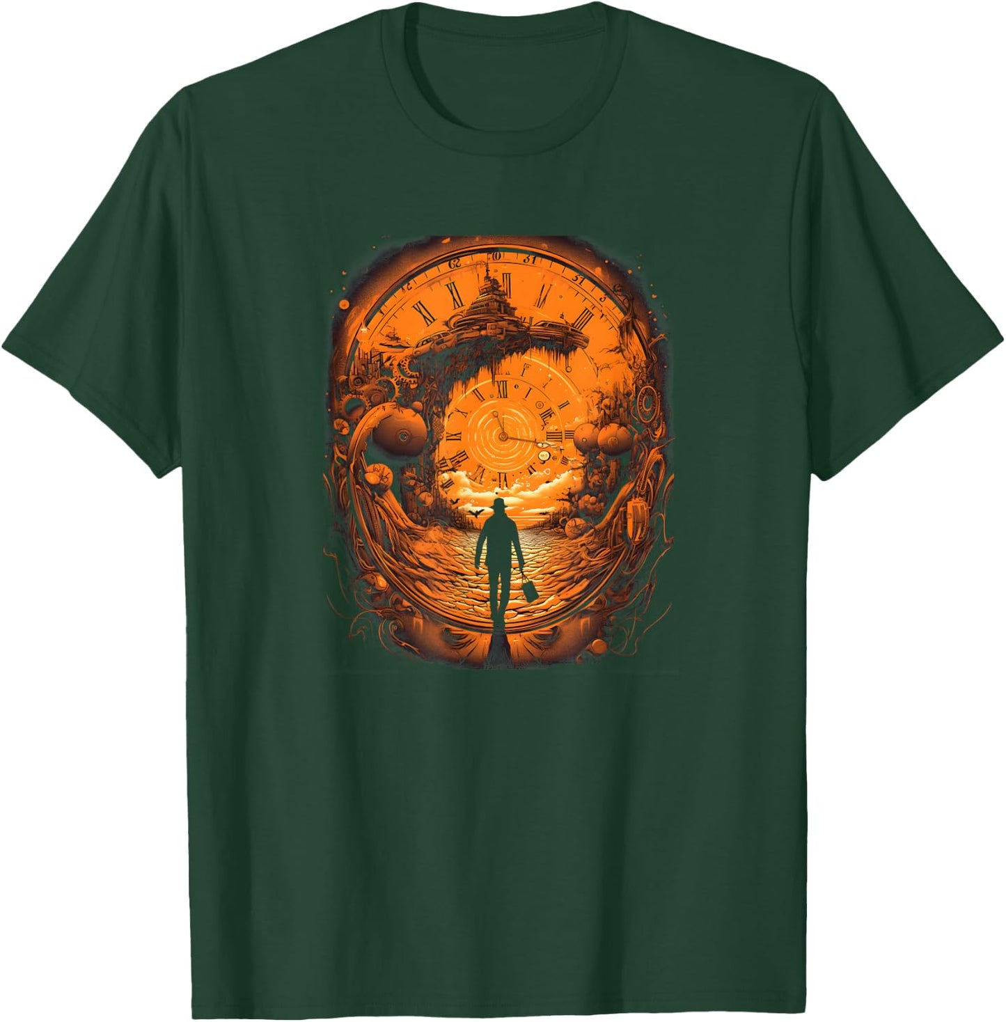 Time Traveler: Time Travel Tunnel Scientist in Time Machine T-Shirt - T-Shirt | Forest