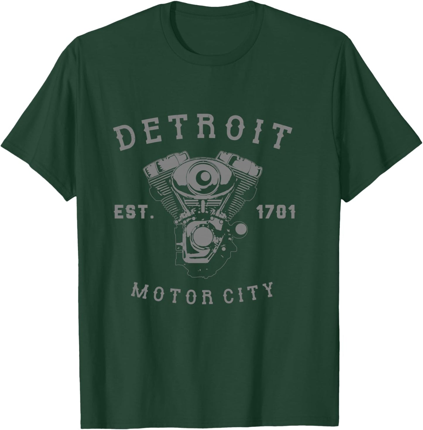 Vintage Big Block Detroit Motor City Michigan Car Enthusiast T-Shirt - T-Shirt | Forest