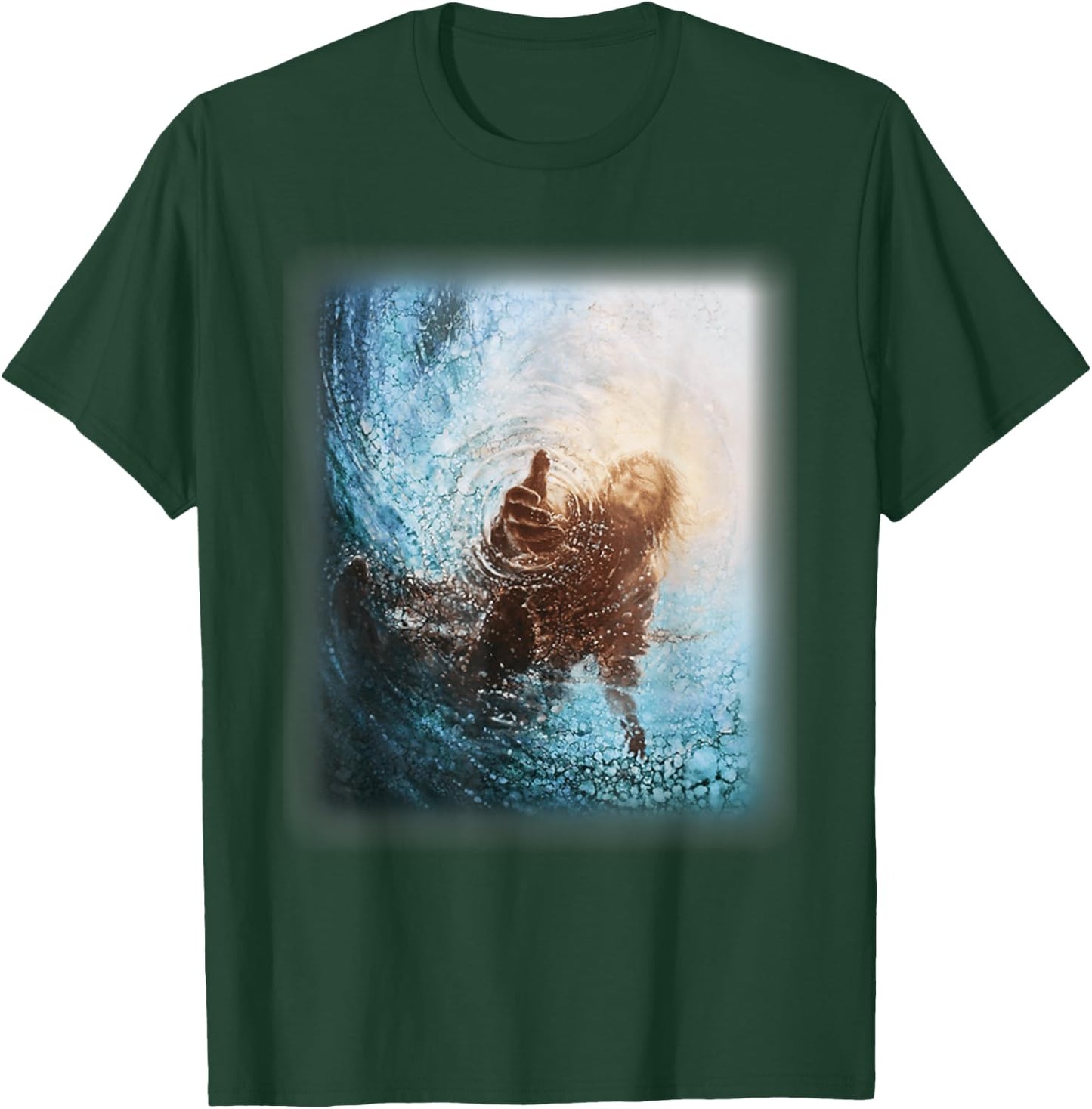 The Hand God Jesus in Water, Jesus Lover T-Shirt - T-Shirt | Forest