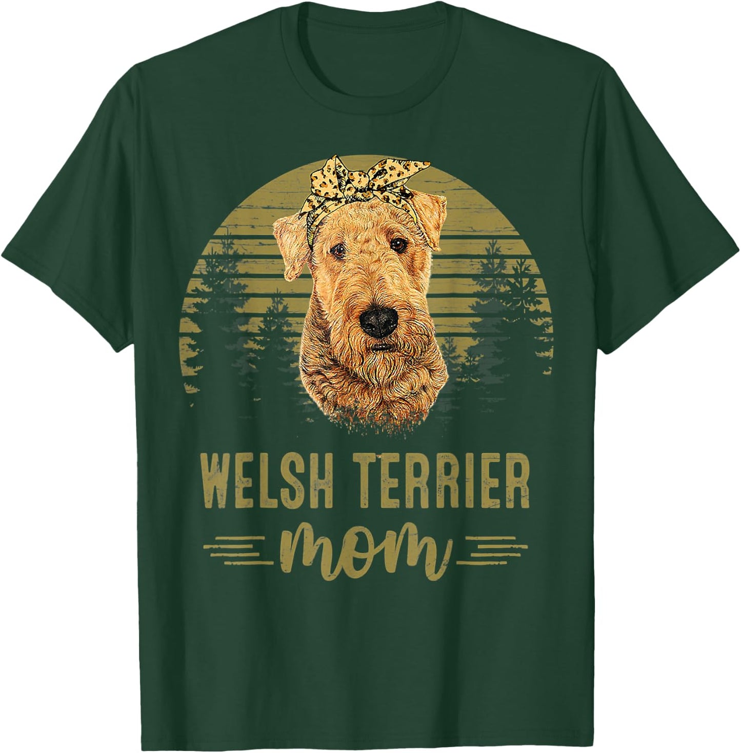 Vintage Welsh Terrier Mom Dog Lover Mother's Day Women Kids T-Shirt - T-Shirt | Forest