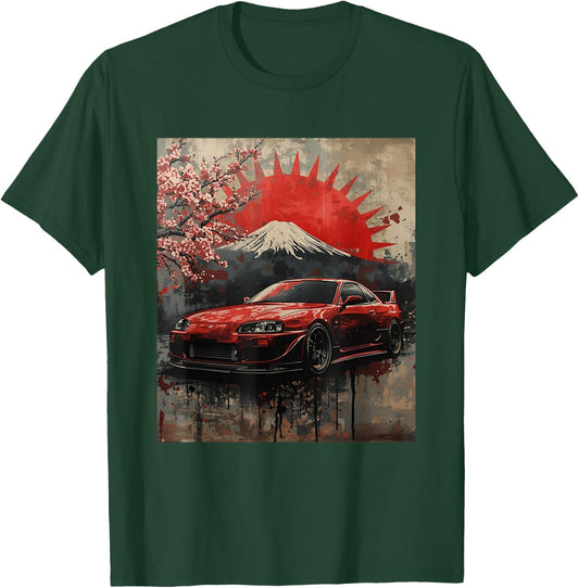 JDM Drift Race Car Sakura Blossom Rising Sun Japanese Art T-Shirt - T-Shirt | Forest