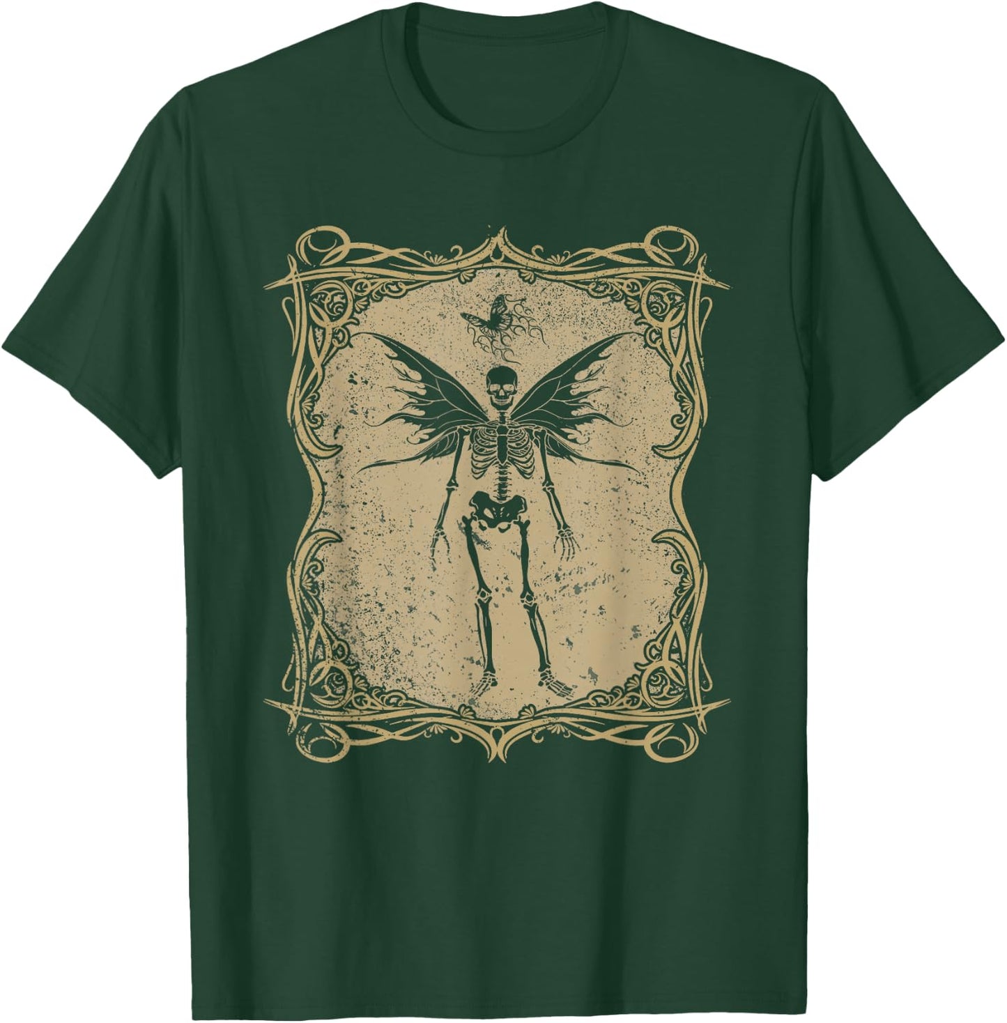 Fairy Grunge Aesthetic Butterfly Skeleton Fairycore Gothic T-Shirt - T-Shirt | Forest
