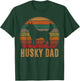 Retro Husky Dad Gift Dog Owner Pet Siberian Huskies Father T-Shirt - T-Shirt | Forest