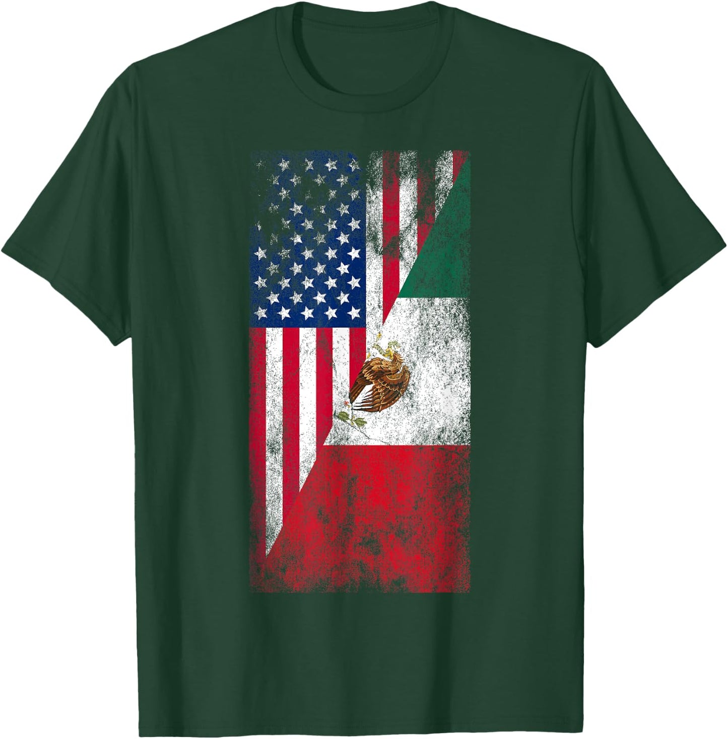 USA & Mexico Flags - United States of America, Mexican T-Shirt - T-Shirt | Forest