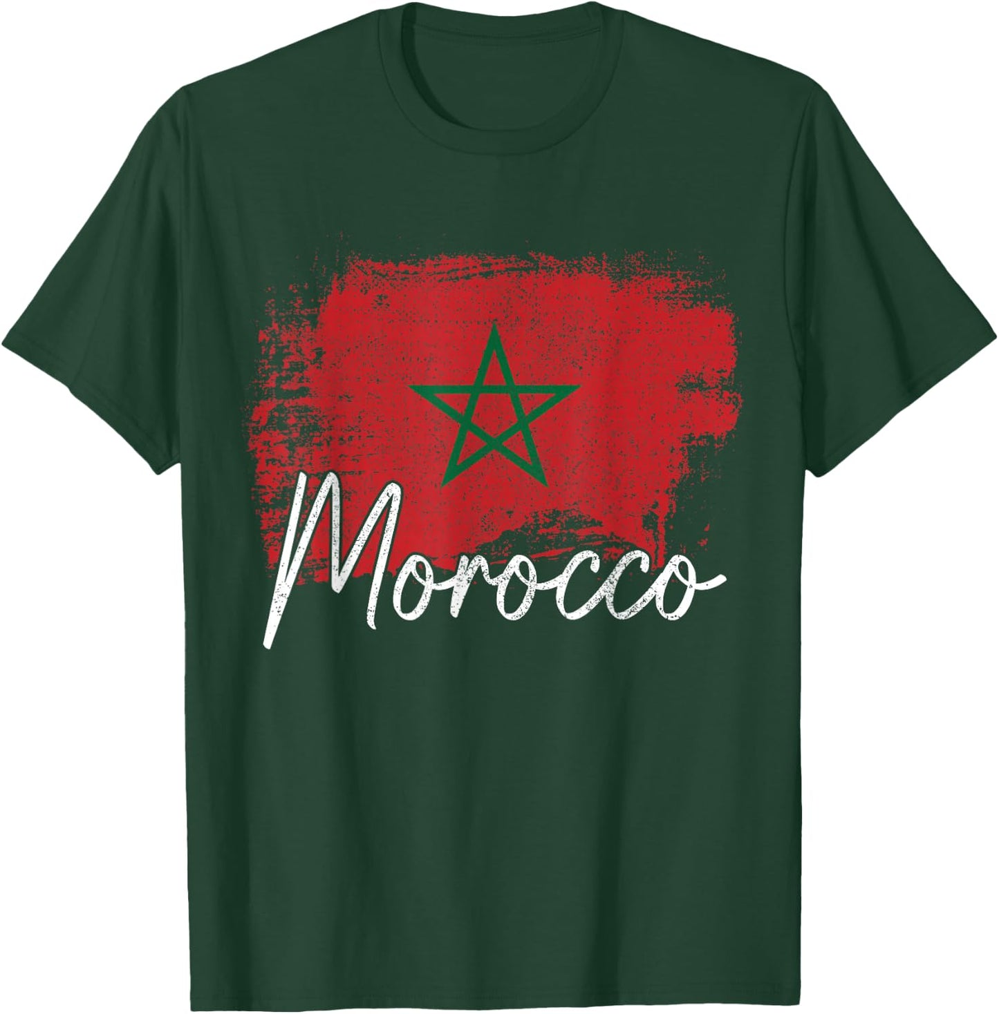 Morocco Vintage Flag Moroccan African T-Shirt - T-Shirt | Forest