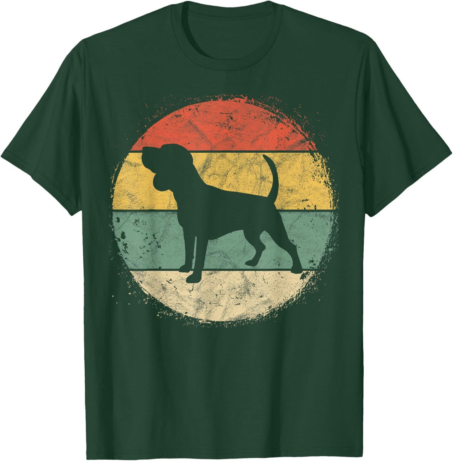 Circular Retro Beagle Owner Gift Tricolor Beagle Dad Mom T-Shirt - T-Shirt | Forest