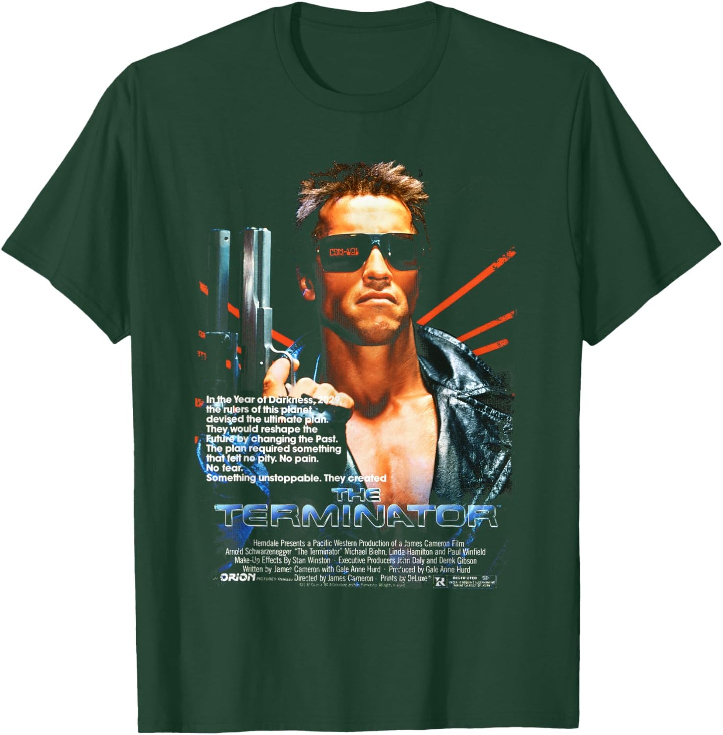 The Terminator Poster Movie Retro Sci-Fi Time Traveler Gamer T-Shirt - T-Shirt | Forest