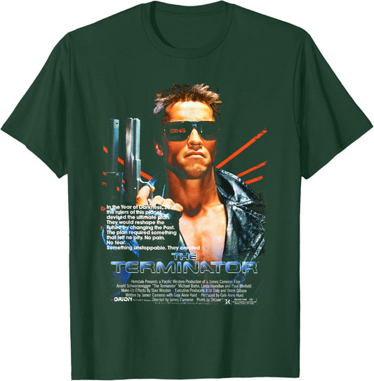 The Terminator Poster Movie Retro Sci-Fi Time Traveler Gamer T-Shirt - T-Shirt | Forest