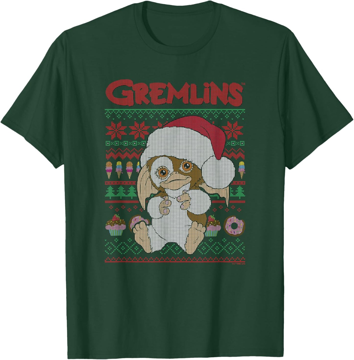 Gremlins Holiday Sweater Pattern Logo T-Shirt - T-Shirt | Forest