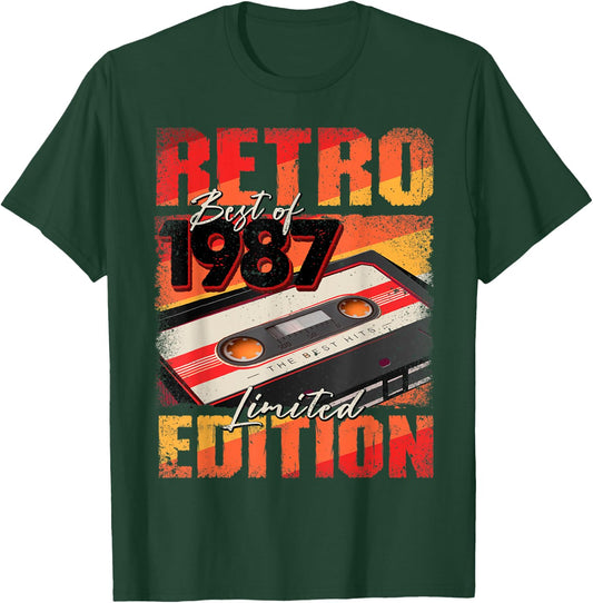 Vintage 1987 Best Of 1987 Cassette Tape 35th Birthday T-Shirt - T-Shirt | Forest