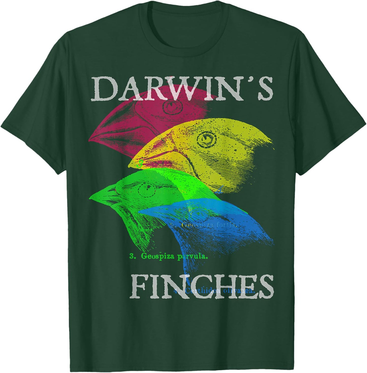 Nerdy Darwin's Finches Evolution Science Biology Teacher T-Shirt - T-Shirt | Forest