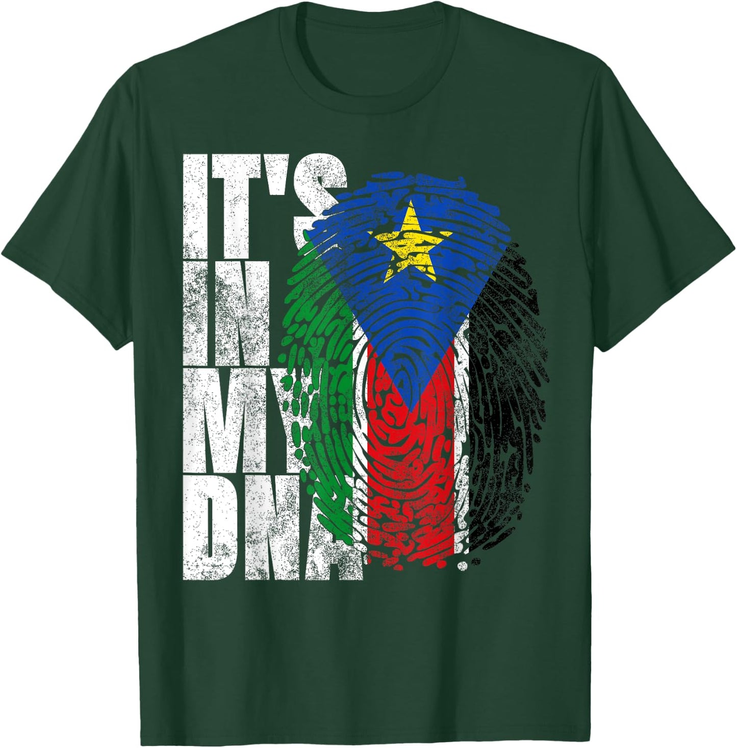 It's In My DNA South Sudanese Gifts African South Sudan Flag T-Shirt - T-Shirt | Forest