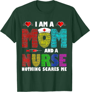 I'm A Mom And A Nurse Nothing Scares Me T-Shirt - T-Shirt | Forest
