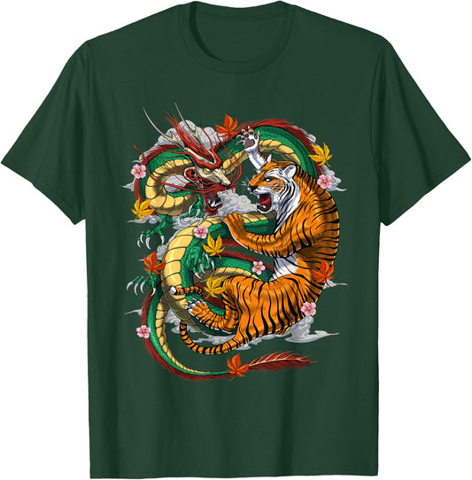 Japanese Dragon Japanese Tiger Folklore T-Shirt - T-Shirt | Forest