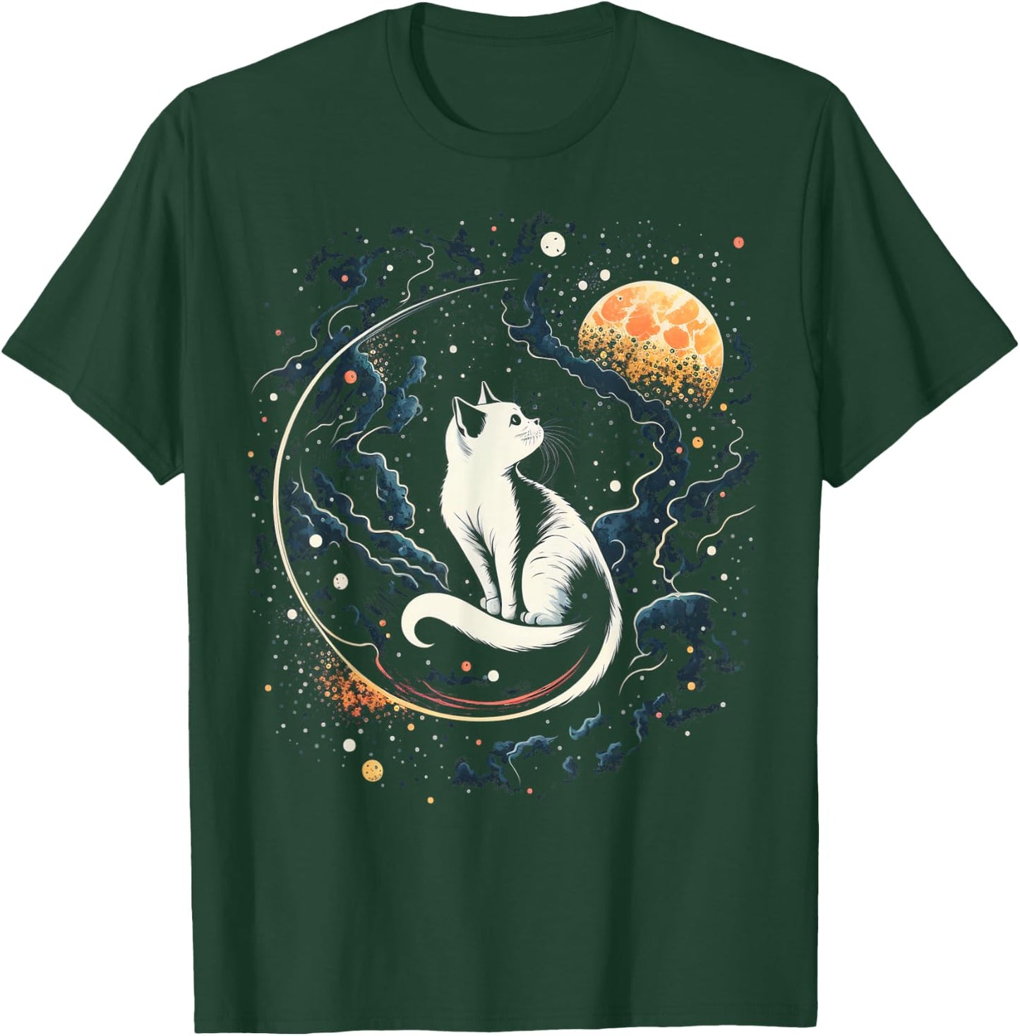 Astronaut Cat or Funny Space Cat on Galaxy Cat Lover T-Shirt - T-Shirt | Forest