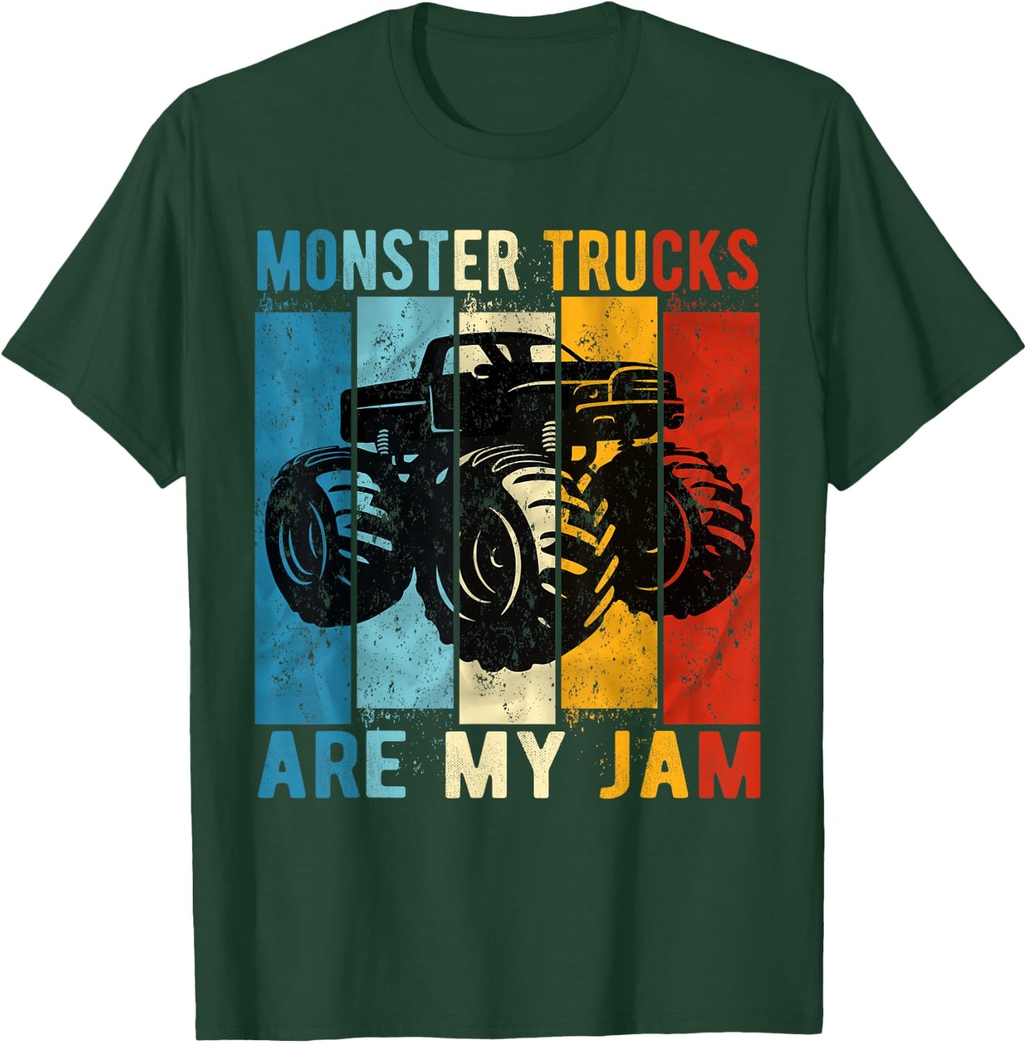 Monster Trucks Are My Jam Vintage Retro Monster Truck T-Shirt - T-Shirt | Forest