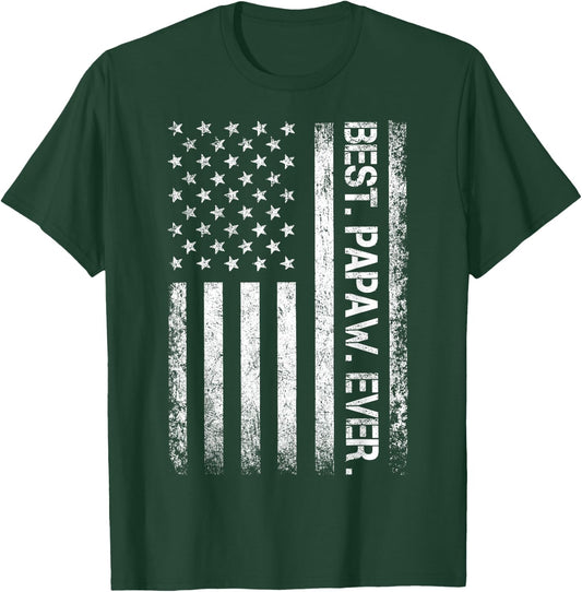 Best Papaw Ever Vintage American Flag T Shirt T-Shirt - T-Shirt | Forest