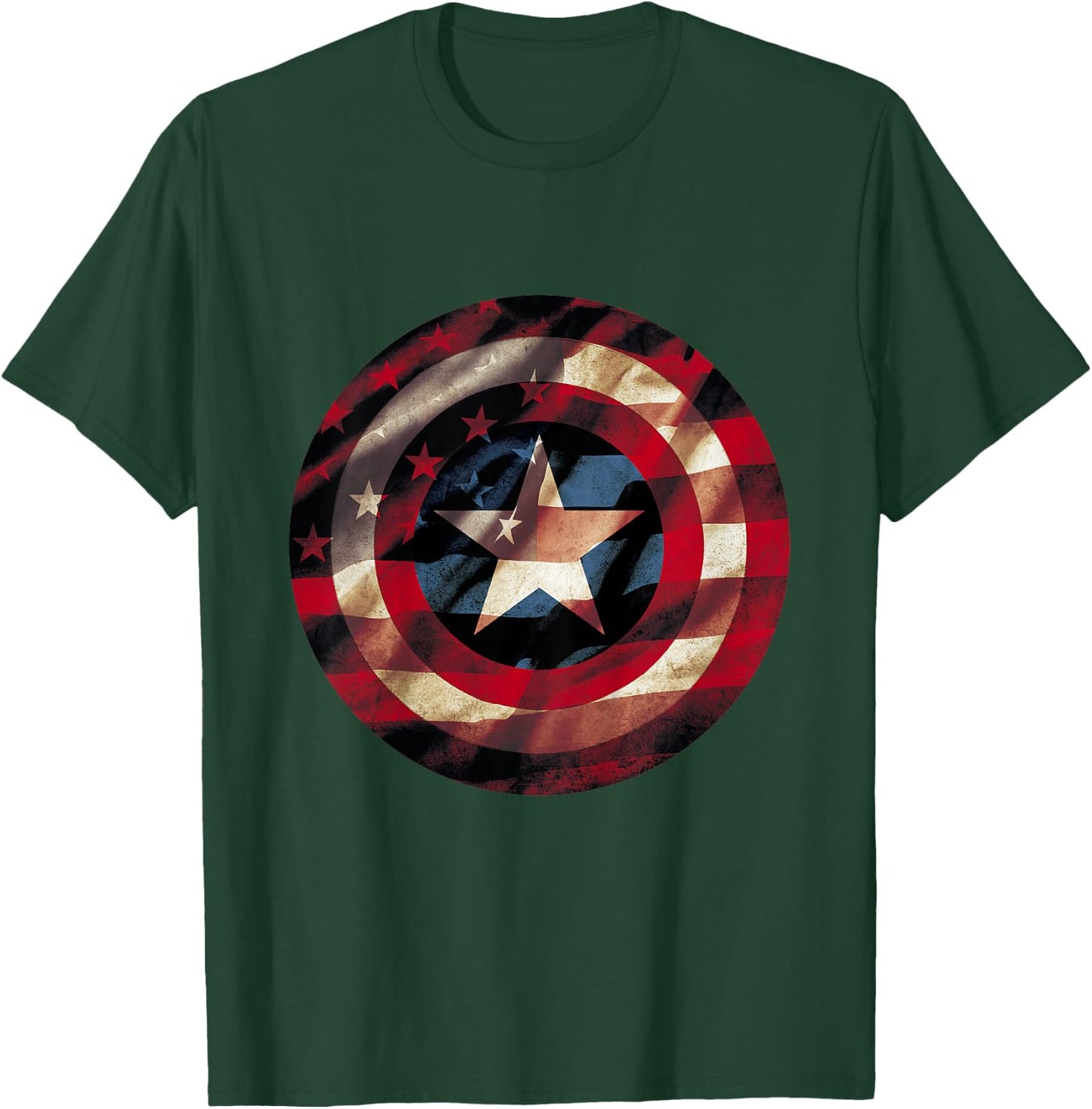 Kids Marvel Captain America Shield Flag Kids Graphic T-Shirt - T-Shirt | Forest