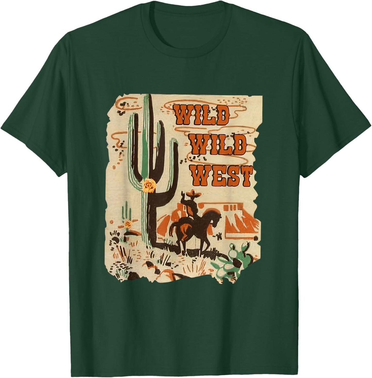 Wild Wild West Western Life Southwest Desert Vibes Cactus T-Shirt - T-Shirt | Forest