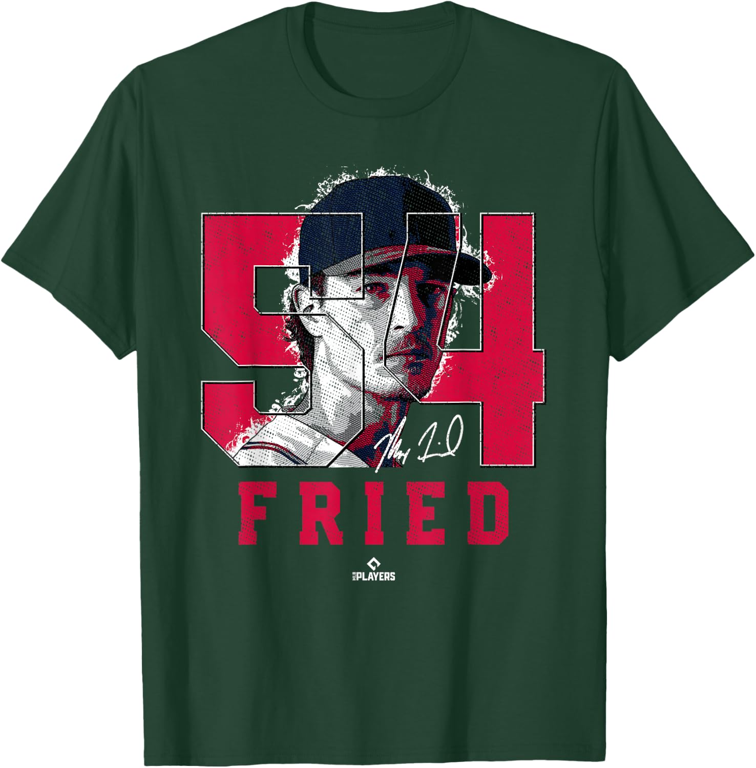 Max Fried Silhouette Maximus Atlanta MLBPA T-Shirt - T-Shirt | Forest