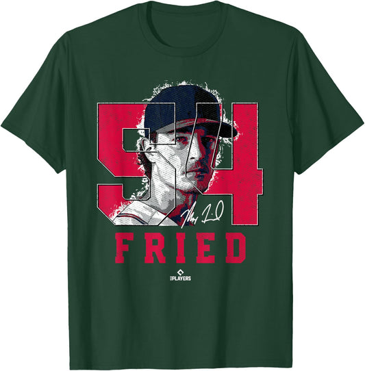 Max Fried Silhouette Maximus Atlanta MLBPA T-Shirt - T-Shirt | Forest