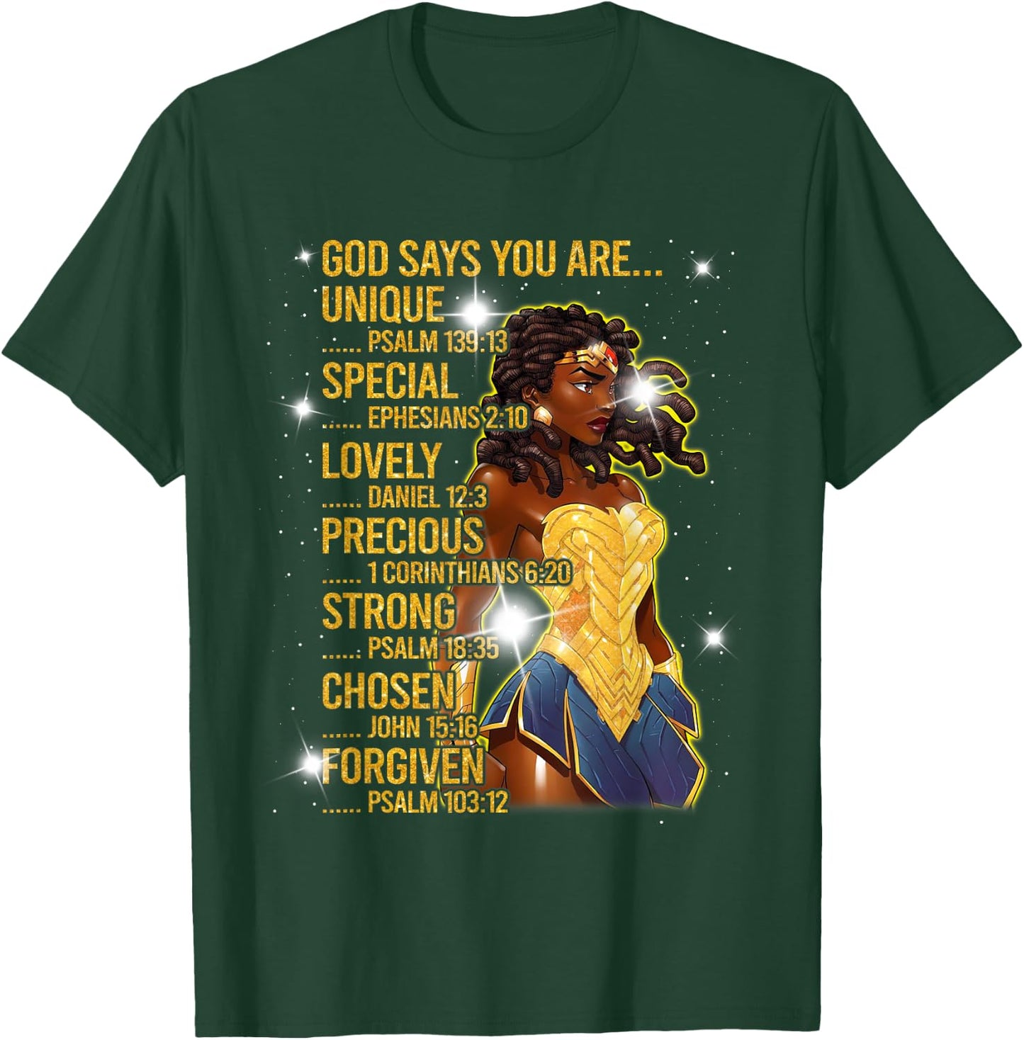 Wonder Black Woman, Black Strong Woman T-Shirt - T-Shirt | Forest