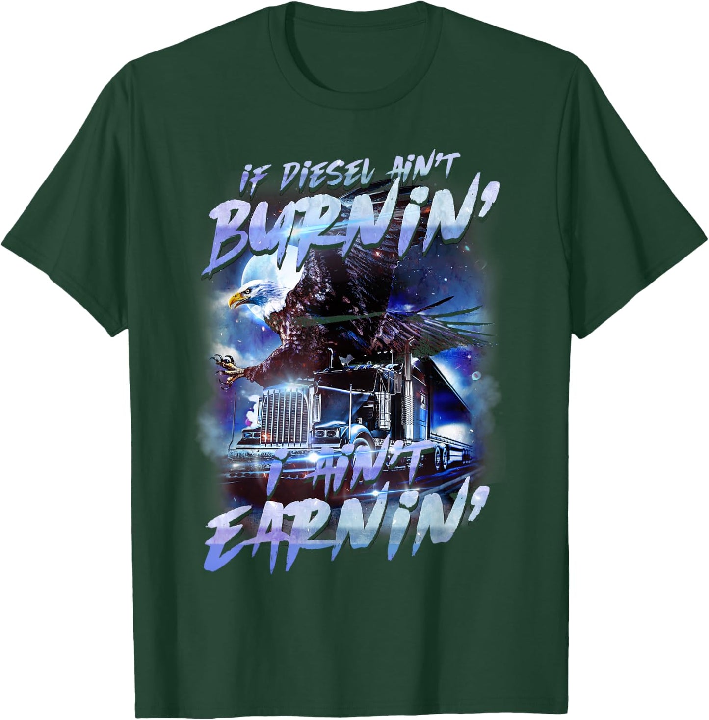 Truck Driver Design Dad Big Rig Semi-Trailer Truckin T-Shirt - T-Shirt | Forest