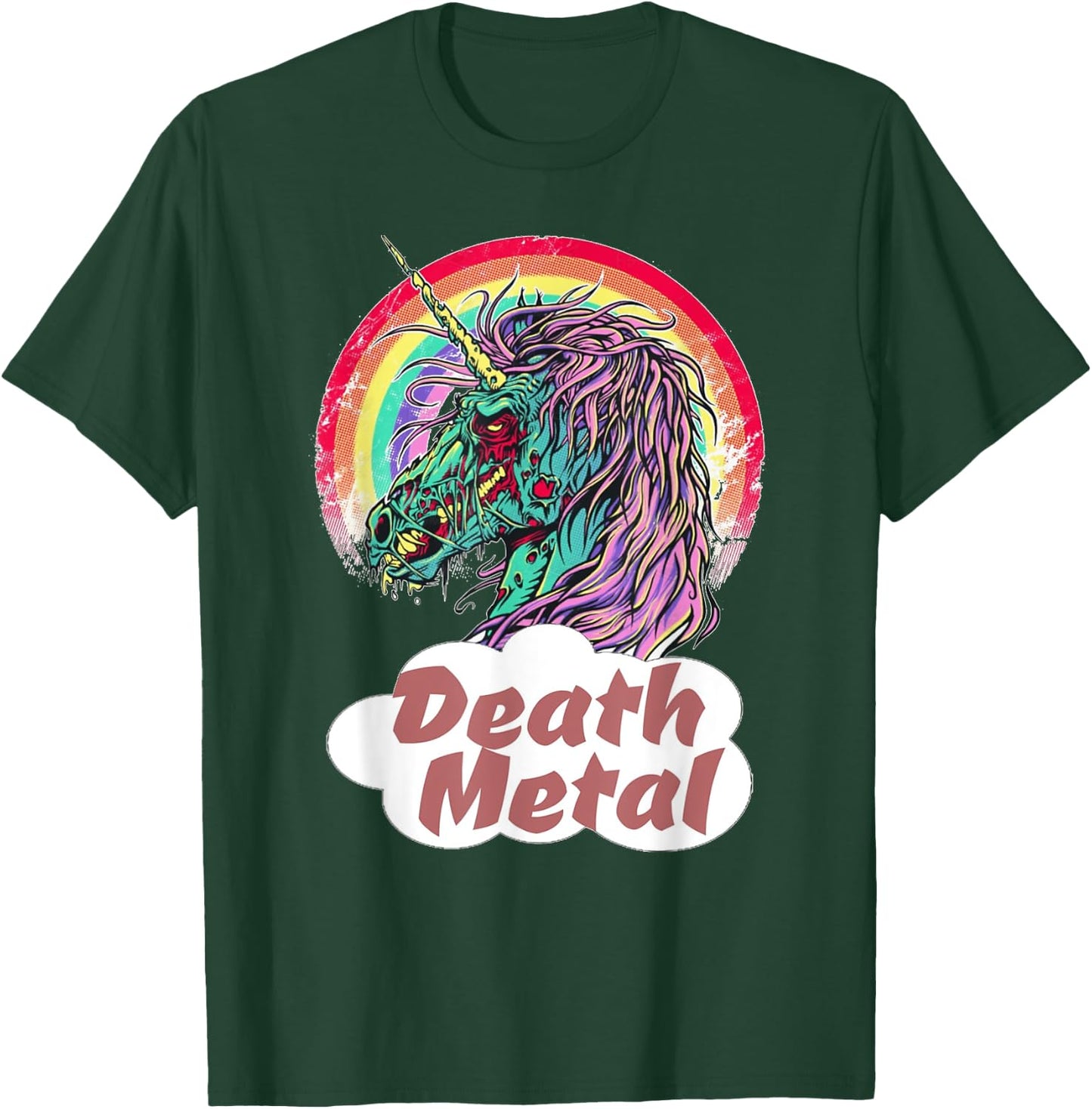 Zombie Unicorn Death Metal Rocker T-Shirt - T-Shirt | Forest