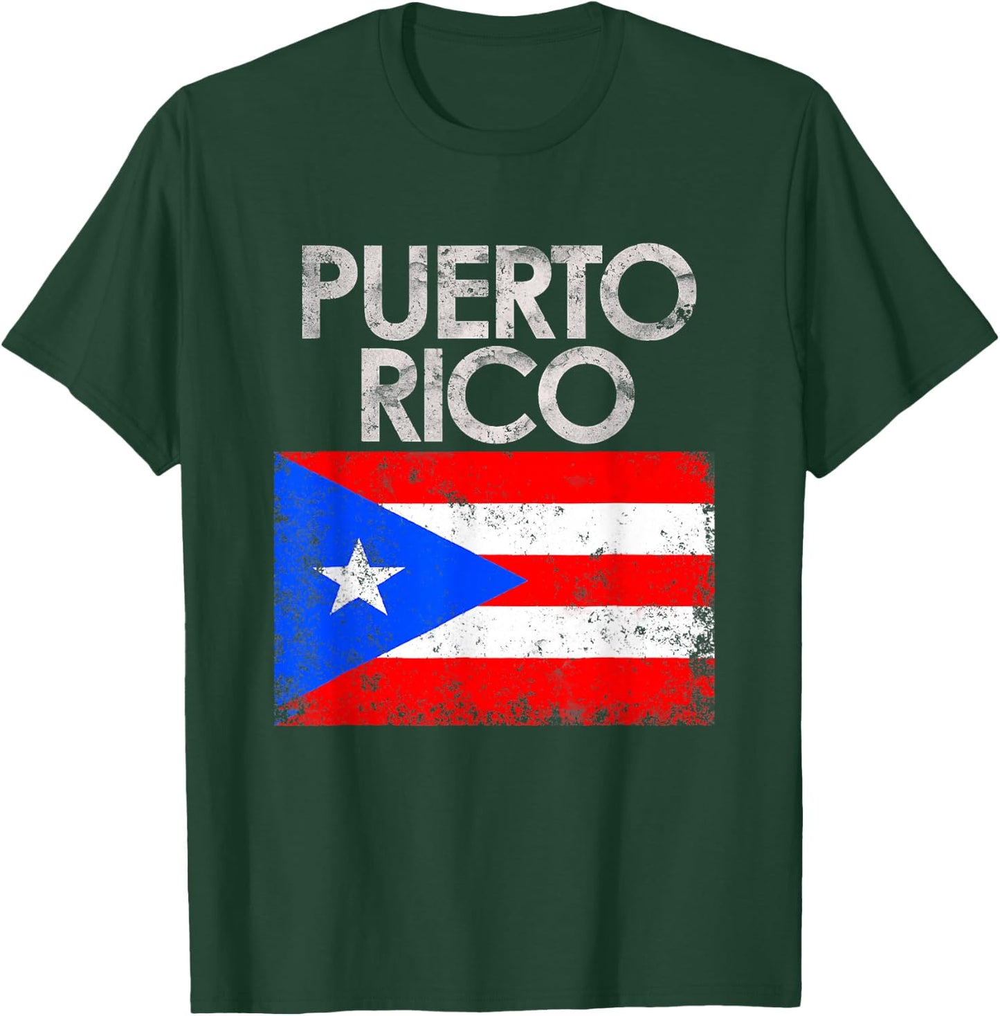 Vintage Puerto Rico Puerto Rican Flag Pride Small T-Shirt - T-Shirt | Forest