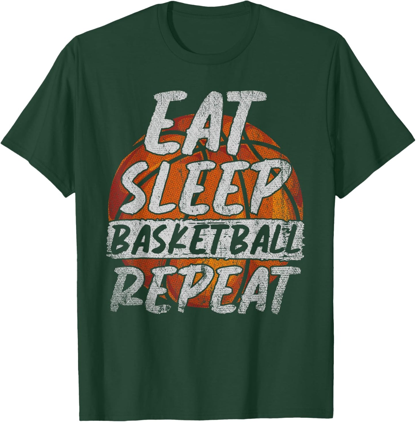 Eat Sleep Basketball Repeat Basketball Player Basketball T-Shirt - T-Shirt | Forest