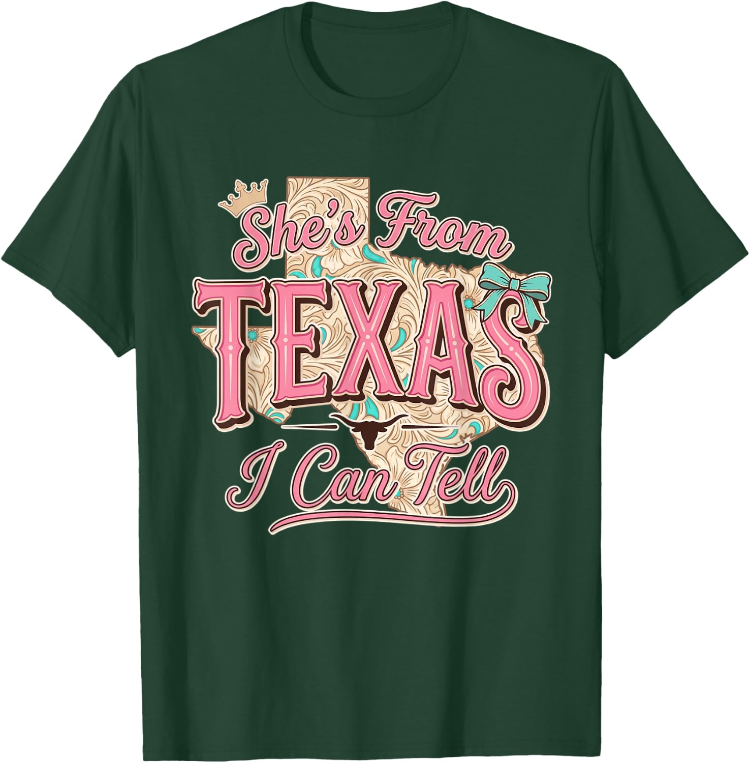Shes from Texas I Can Tell Pride State Cowgirl Women Girl T-Shirt - T-Shirt | Forest