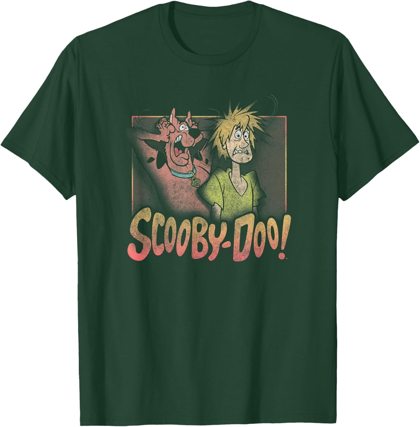 Scooby-Doo Shaggy & Scooby Vintage Fright Poster T-Shirt - T-Shirt | Forest