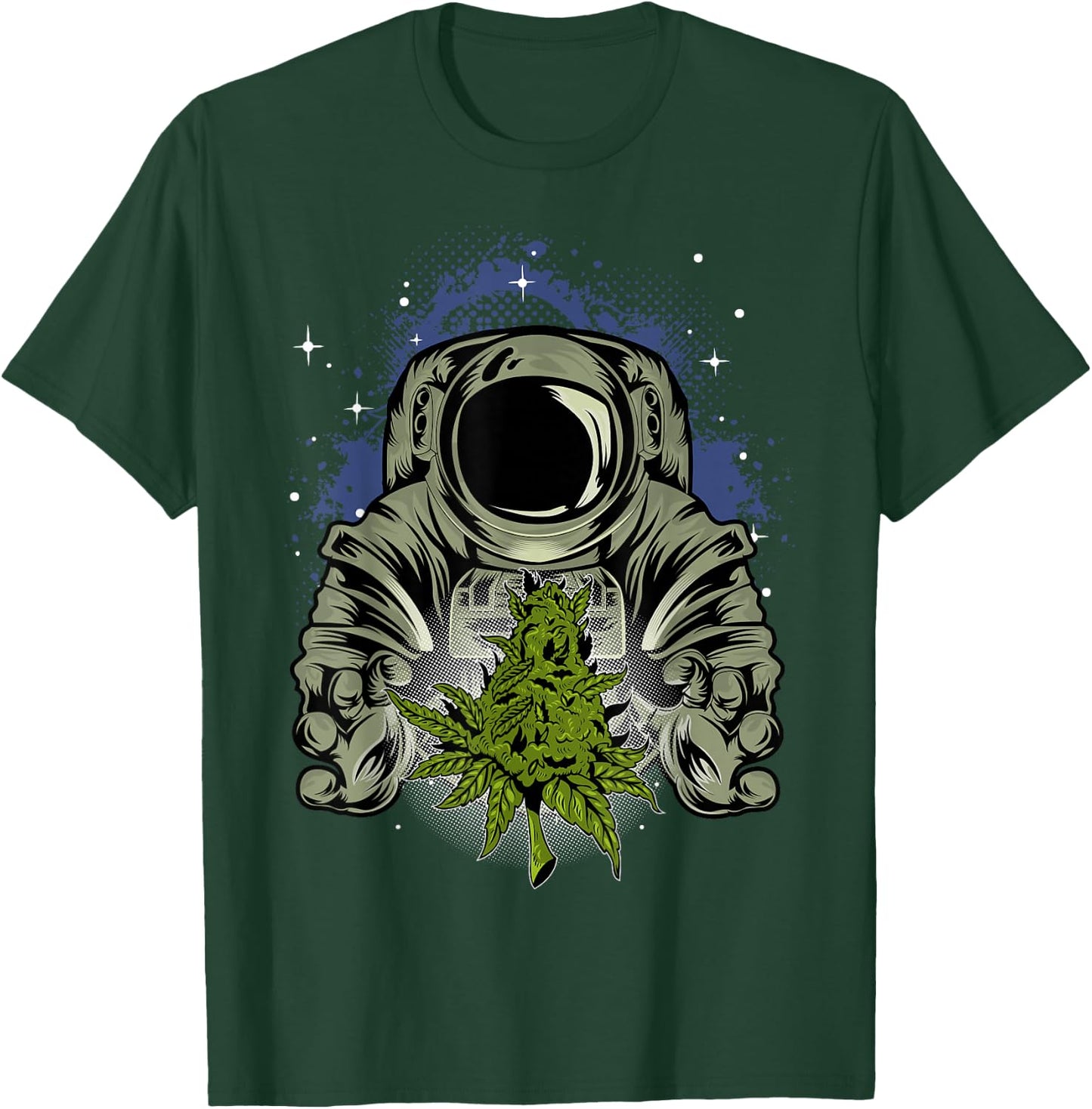 Marijuana Astronaut Space Man Weed Funny Pot Astronaut T-Shirt - T-Shirt | Forest