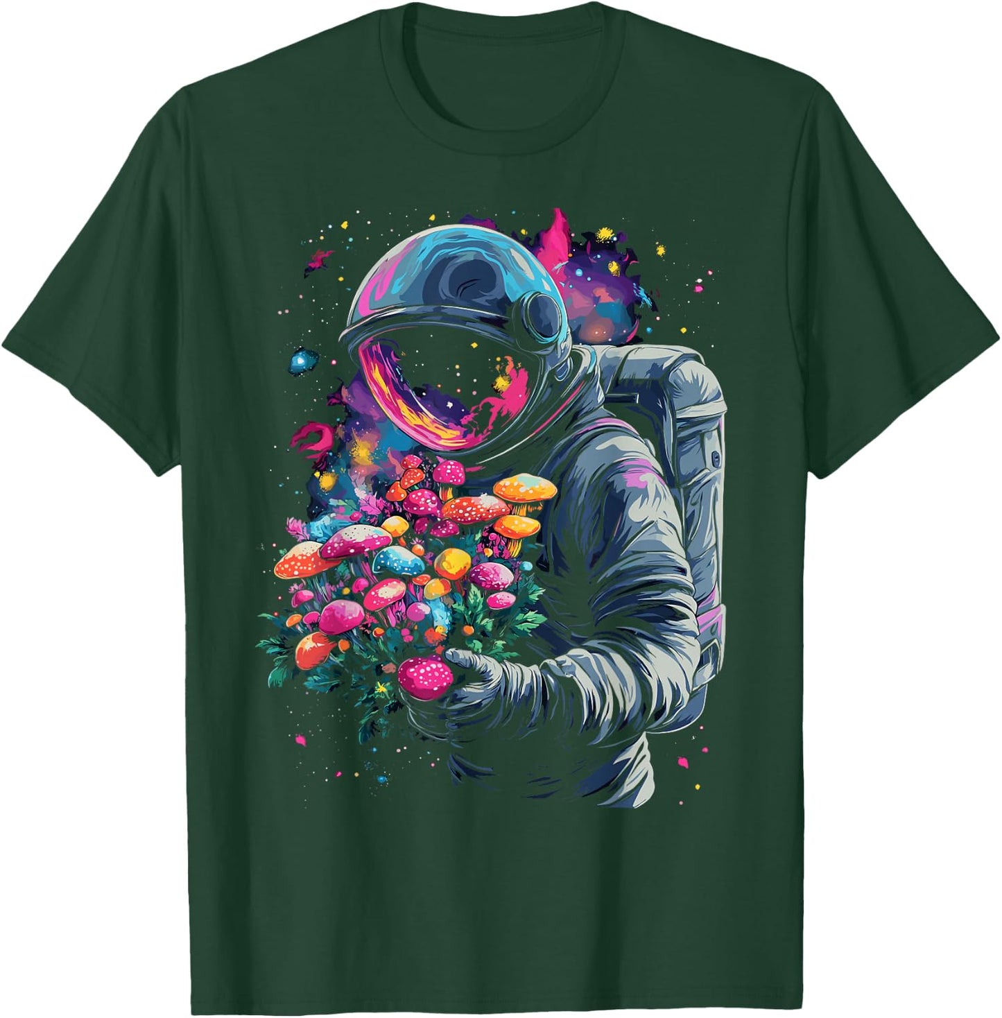 Trippy EDM Mushroom Astronaut Psychedelic T-Shirt - T-Shirt | Forest