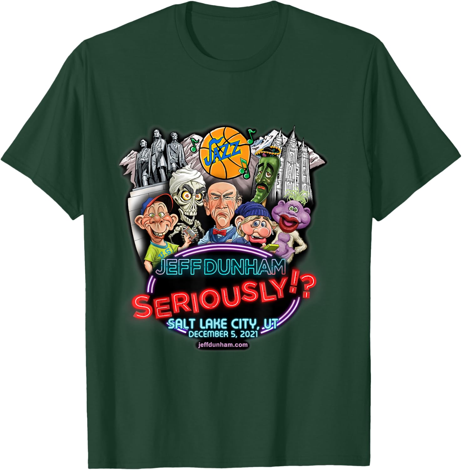 Jeff Dunham Salt Lake City, UT T-Shirt - T-Shirt | Forest
