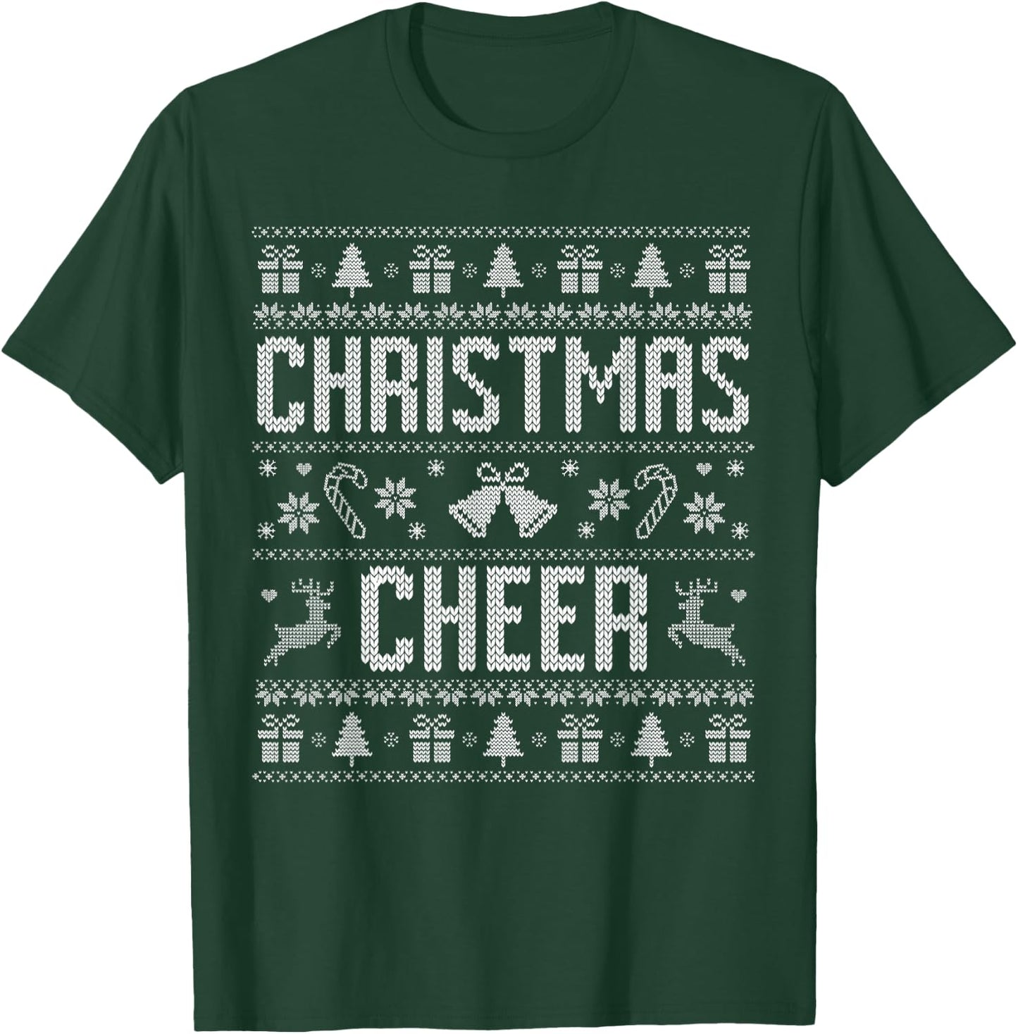 Funny Spreading Christmas Cheer Couples Ugly Pajamas Xmas T-Shirt - T-Shirt | Forest