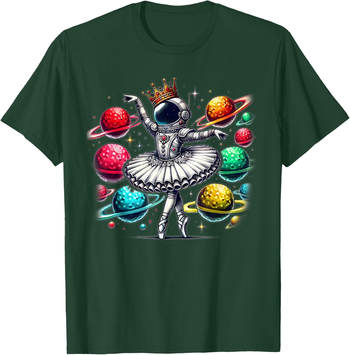 Ballerina Girl Space Astronaut T-Shirt - T-Shirt | Forest