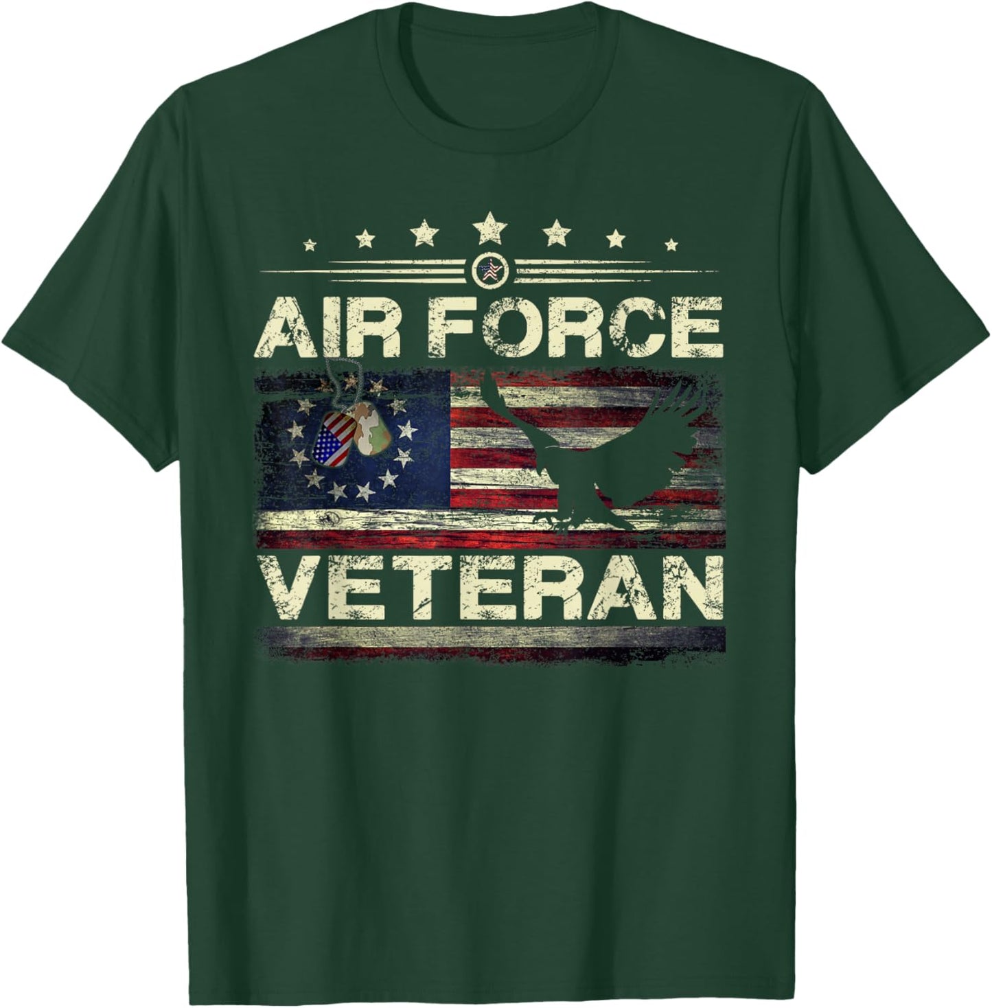 Veteran US Air Force - American Betsy Ross Flag T-Shirt - T-Shirt | Forest