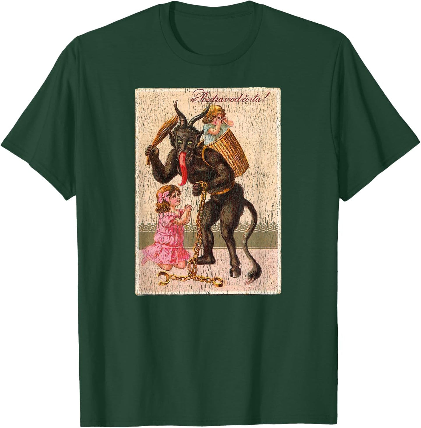Horror Krampus Christmas Vintage Art Creepy Evil Santa Fun T-Shirt - T-Shirt | Forest