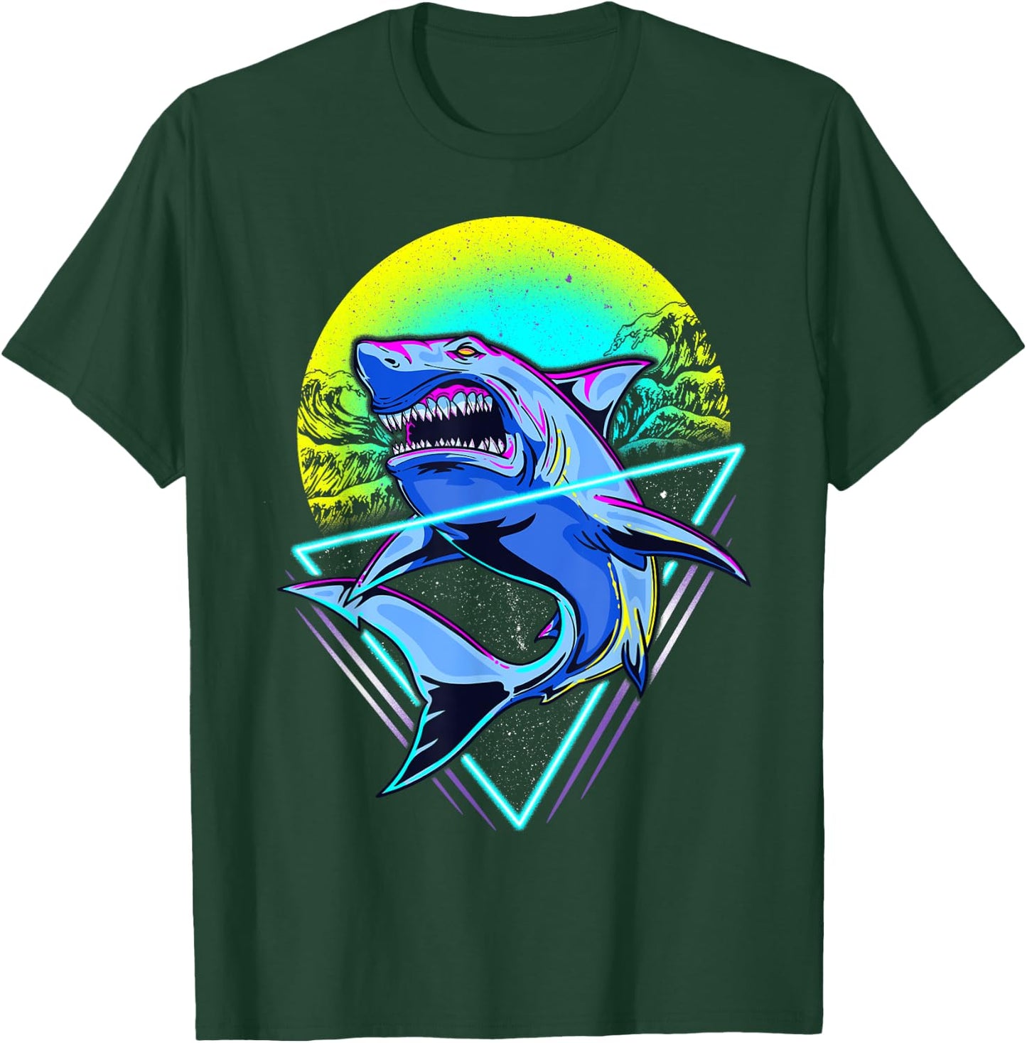 Shark Retro Punk 80s 90s T-Shirt - T-Shirt | Forest