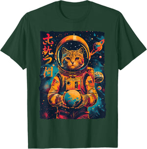 Galactic Cat: Japanese Anime & Manga Inspired Cat Astronaut T-Shirt - T-Shirt | Forest