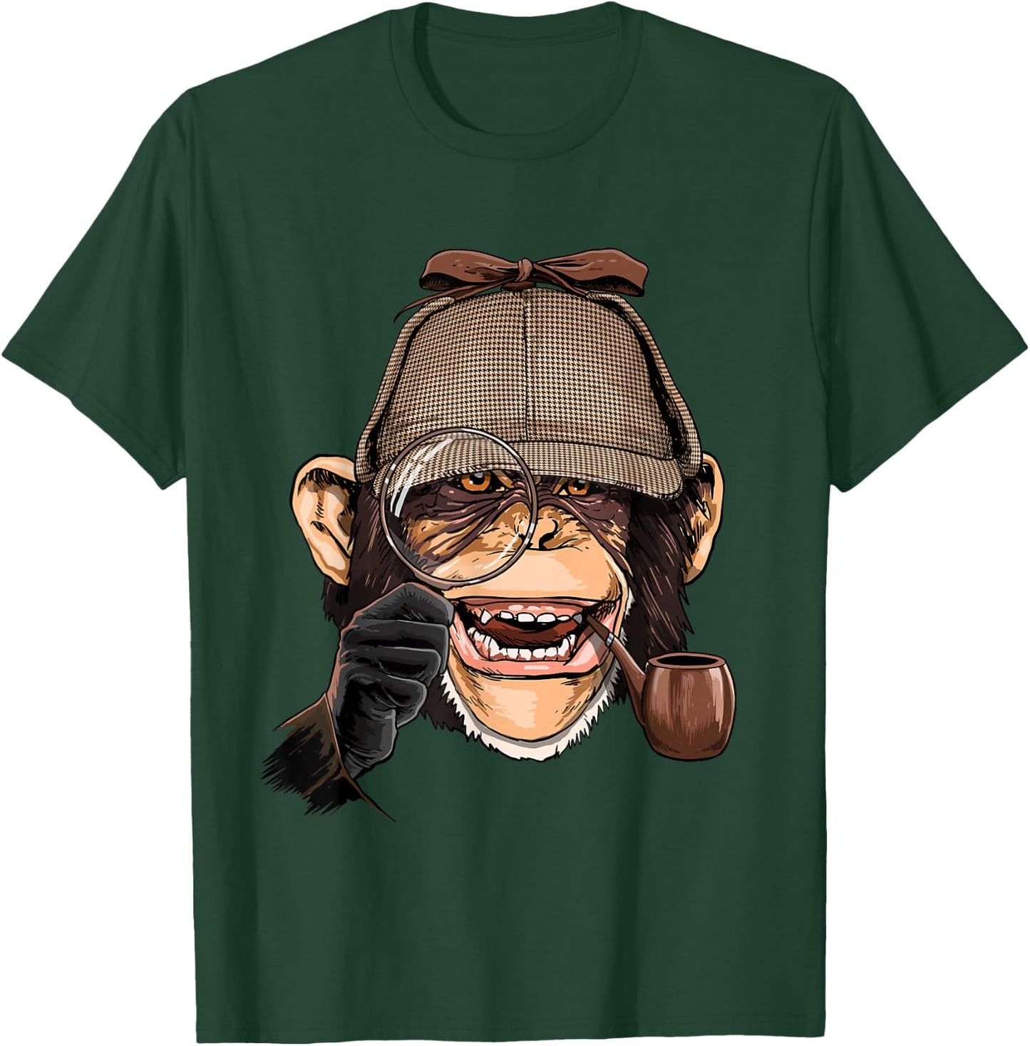 Chimpanzee Detective Great Ape Chimp Primate Animal Lover T-Shirt - T-Shirt | Forest