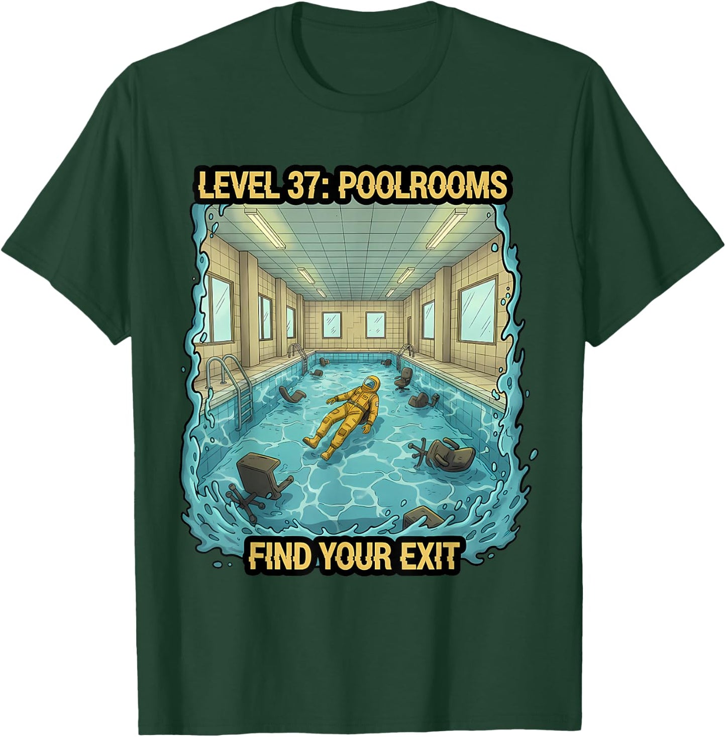 The Backrooms Level 37 Poolrooms T-Shirt - T-Shirt | Forest